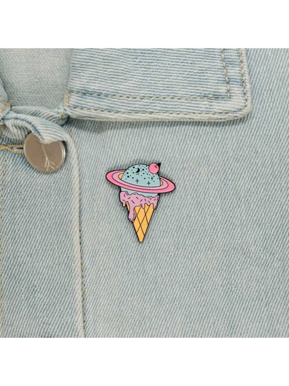 โญAstronaut Ice Cream Cone Cute Enamel Pin Cartoon Brooches Jewelry pink Cartoon
